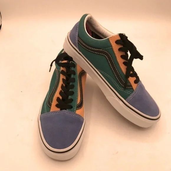 Vans Old Skool Mismatched Low Top Sneakers Women’s 7 Men’s 5.5 Skateboard Kicks - Picture 6 of 9